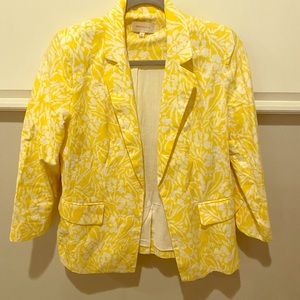 YELLOW AND WHITE FLORAL BLAZER